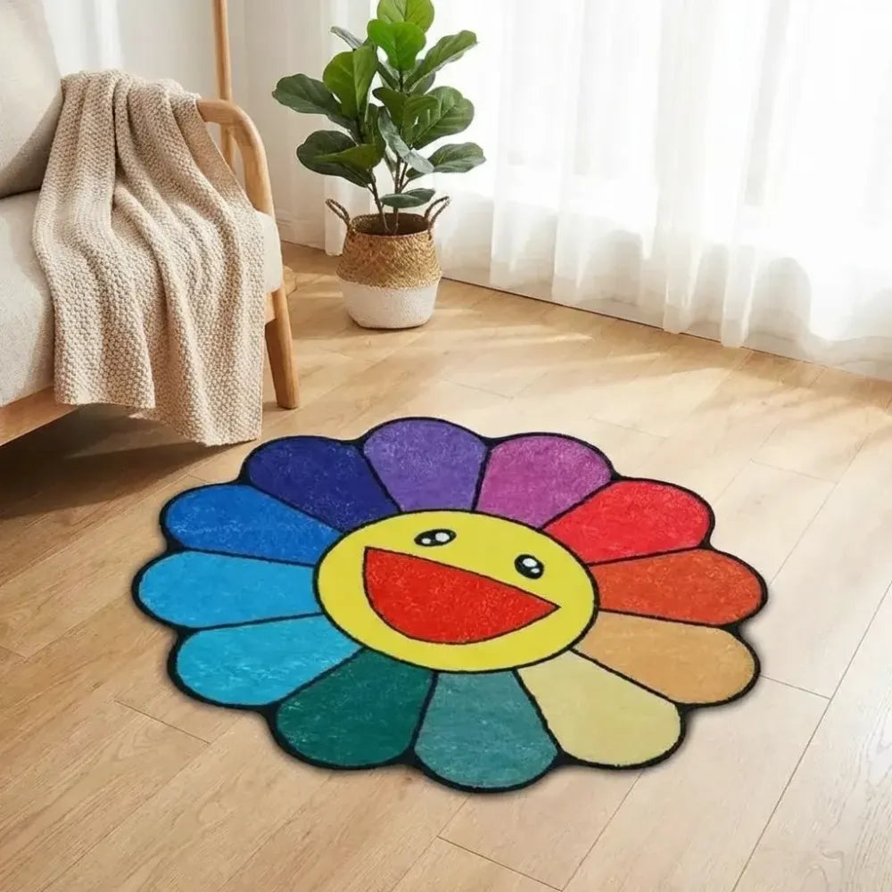 Sunflower bathroom rug for kids