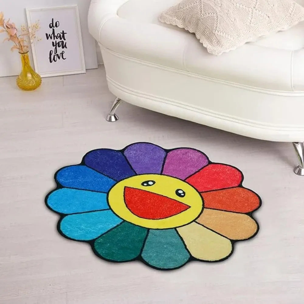 Sunflower bathroom rug for kids
