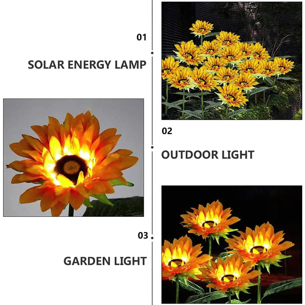Solar Sunflower Garden Lights