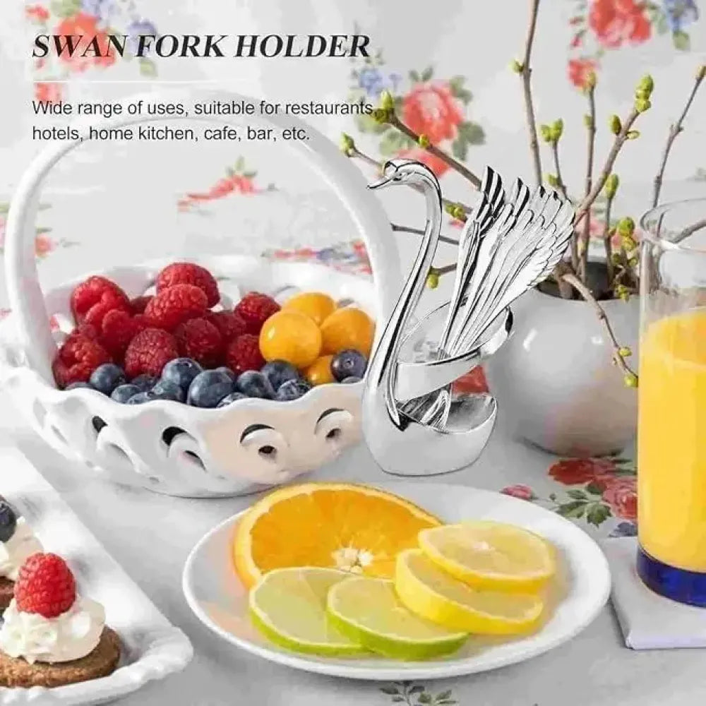 Swan fork holder with set