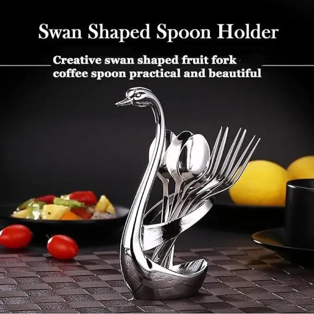 Swan fork holder with set