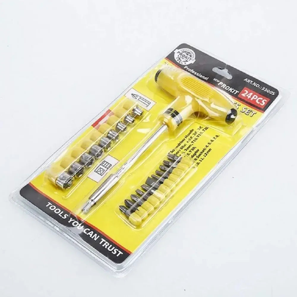T-shape screwdriver ratchet set – 24pcs