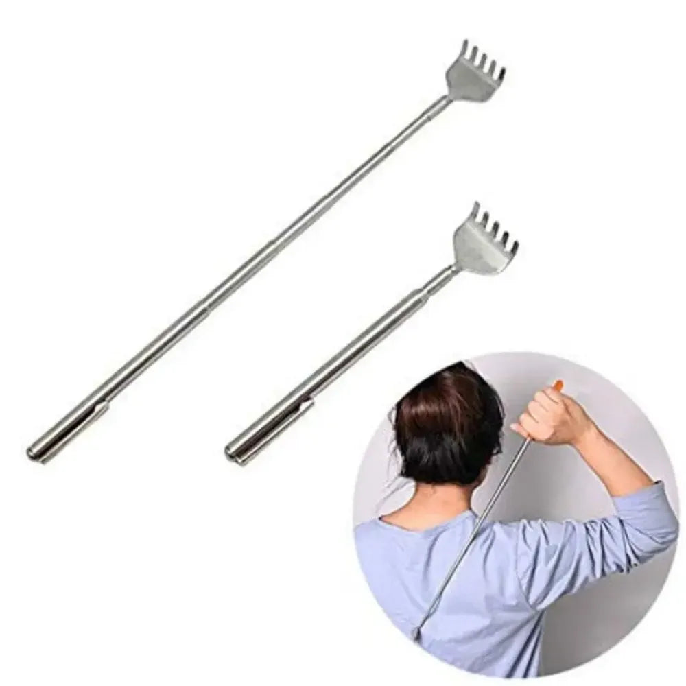 Telescopic stainless steel back scratcher