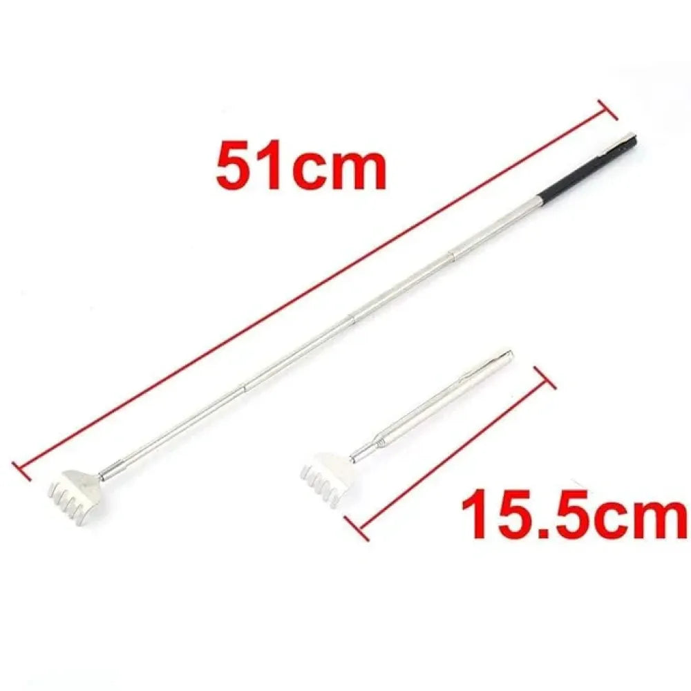 Telescopic stainless steel back scratcher