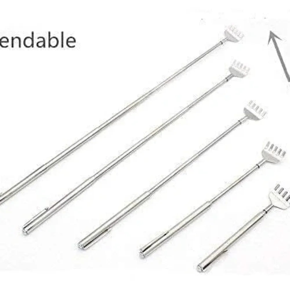 Telescopic stainless steel back scratcher