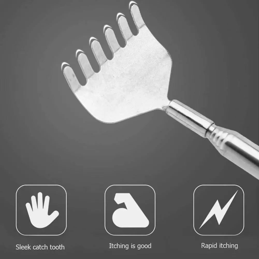 Telescopic stainless steel back scratcher