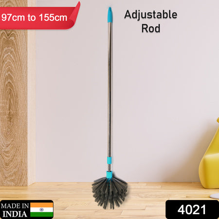 4021 Cobweb Brush With Stainless Steel Strong Long Extendable Handle For Dusting Ceiling Cobweb Cleaning Brush For Lights Fans Webs Cleaning For Homekitchen