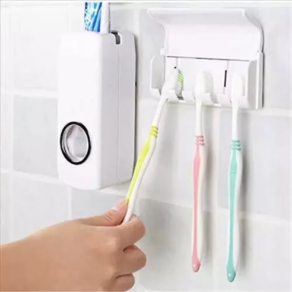 Toothpaste dispenser & brush holder - home kitchen