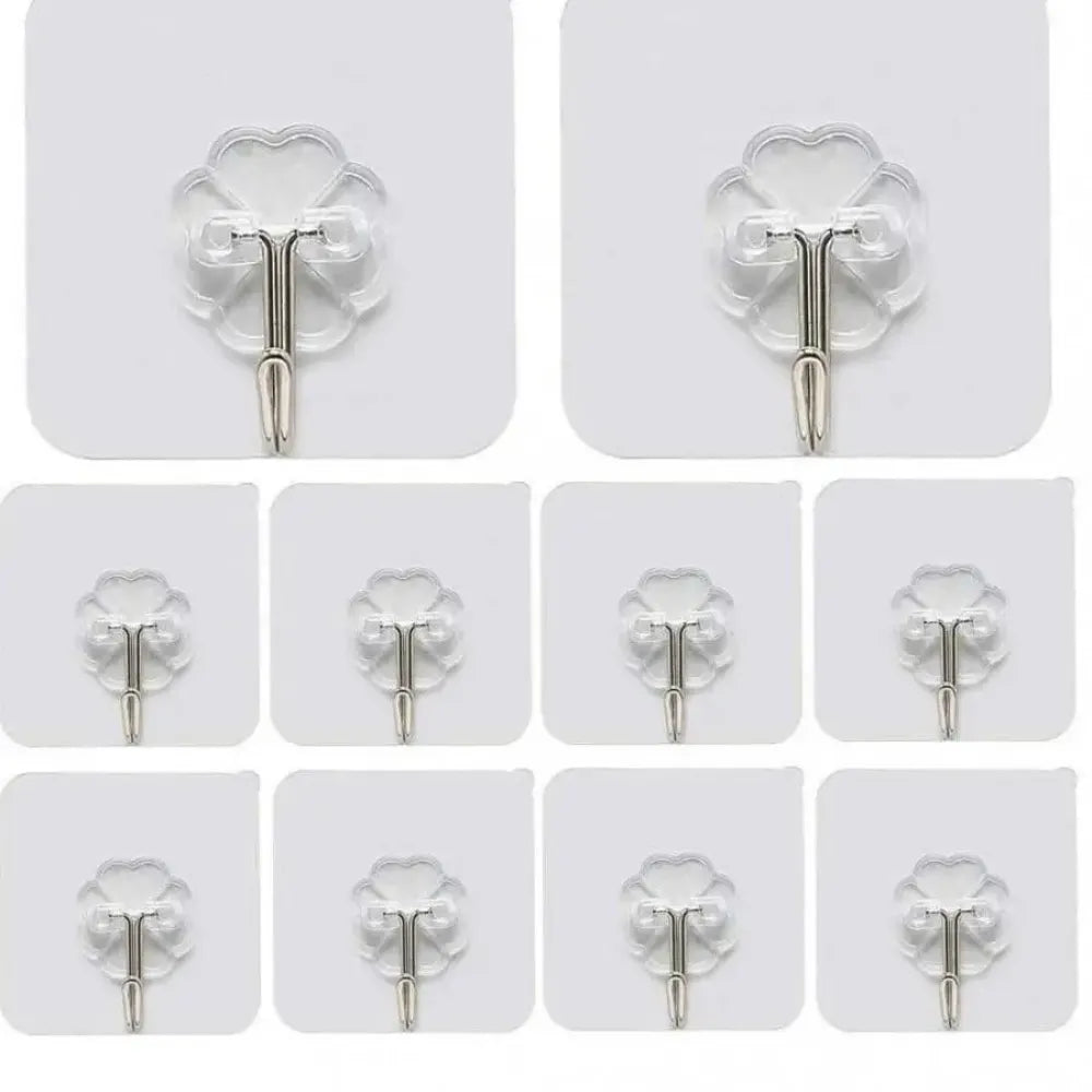 Transparent adhesive hooks – pack of 12