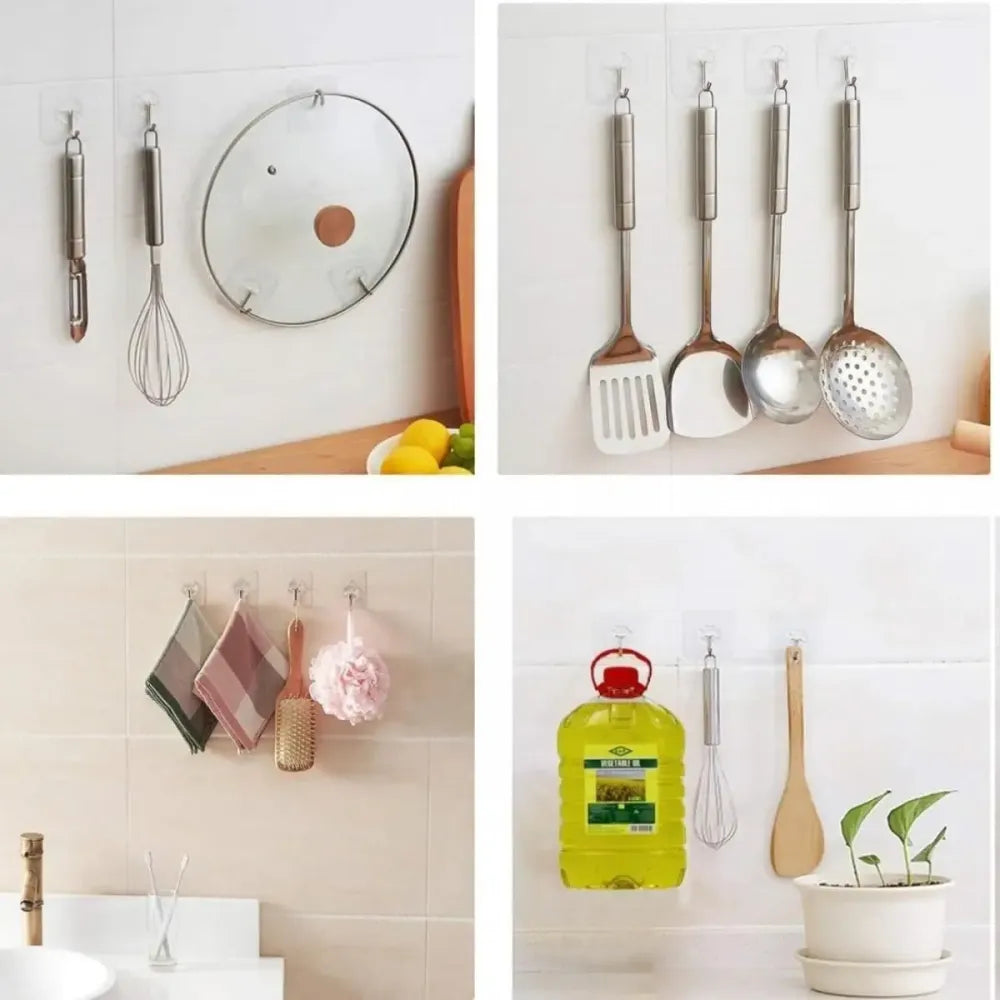 Transparent adhesive hooks – pack of 12