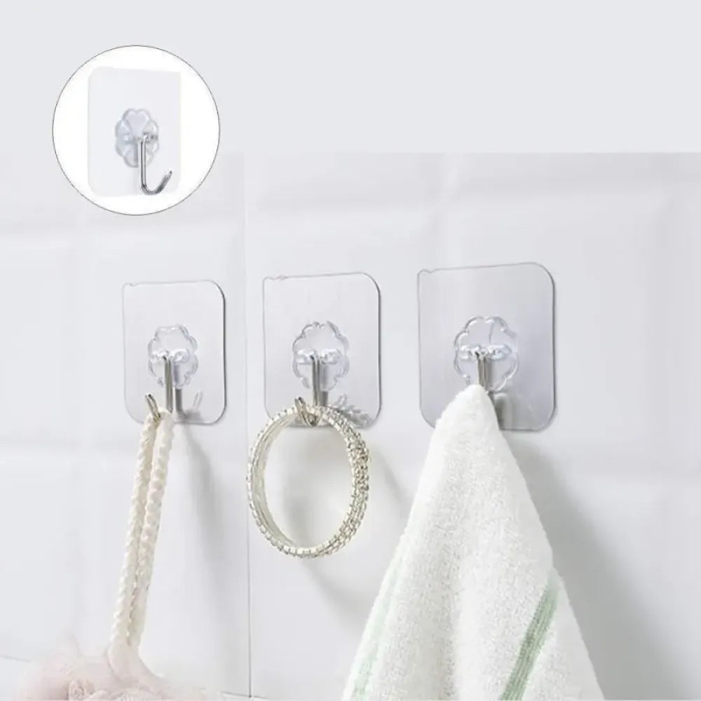 Transparent adhesive hooks – pack of 12