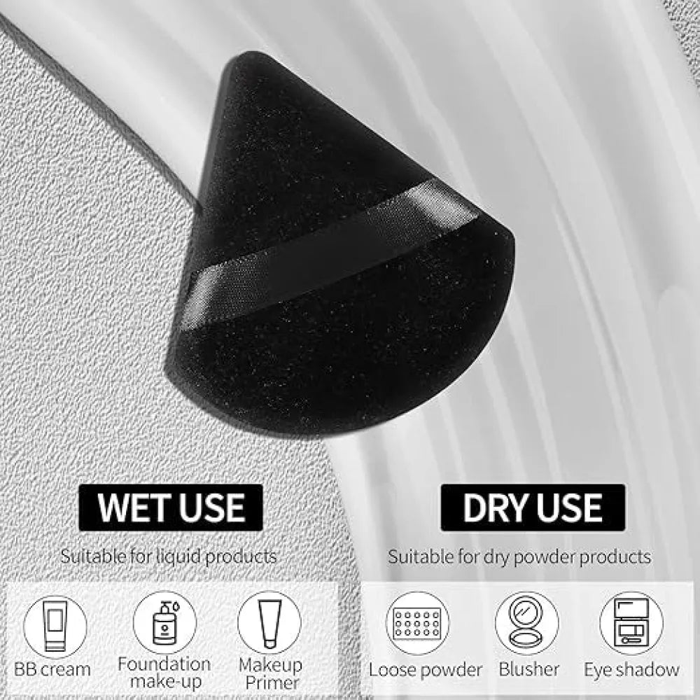 Triangle makeup powder puff – black