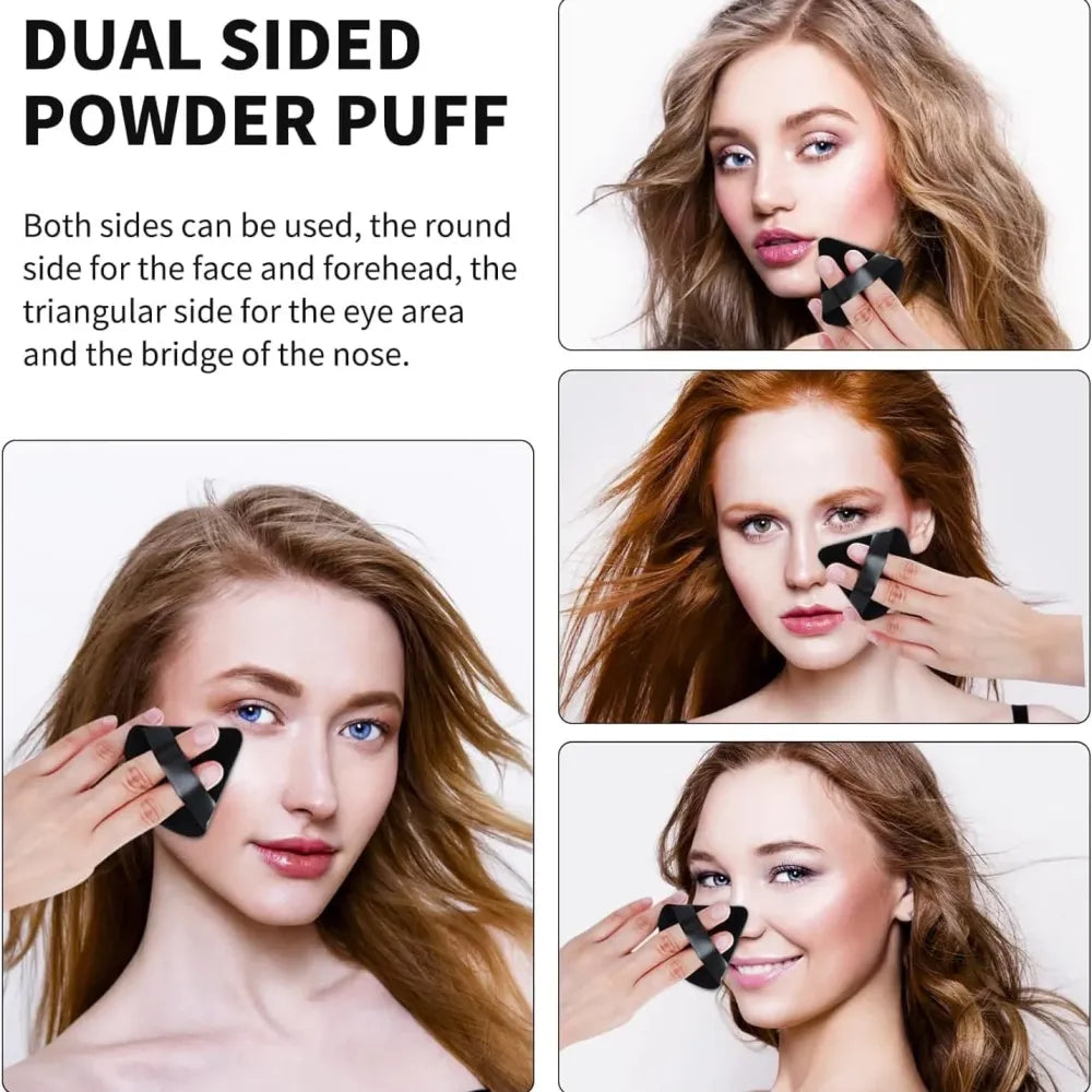 Triangle makeup powder puff – black