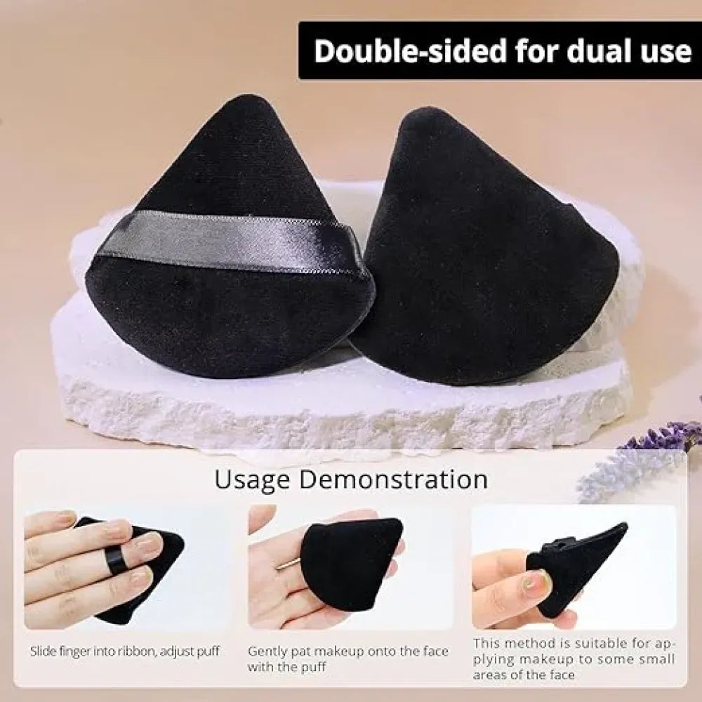 Triangle makeup powder puff – black