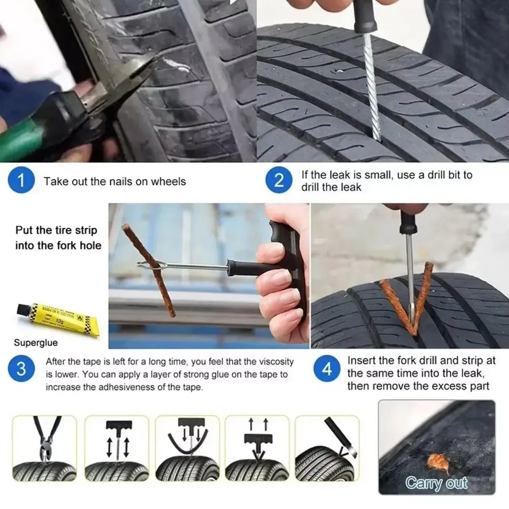 Tubeless tire repair kit - automotive