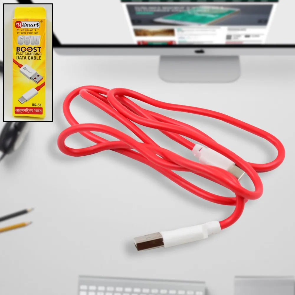 Type c data cable fast charging (1000 mm 65w 1 pc) - electronics