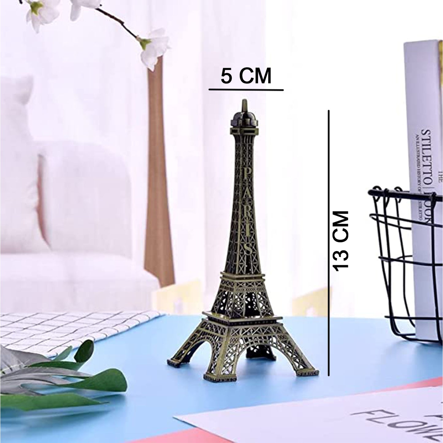 4733 Antique Finish 3d Metal Paris Eiffel Tower Metal Craft Famous Landmark Building Metal Statue Cabinet Office Gifts