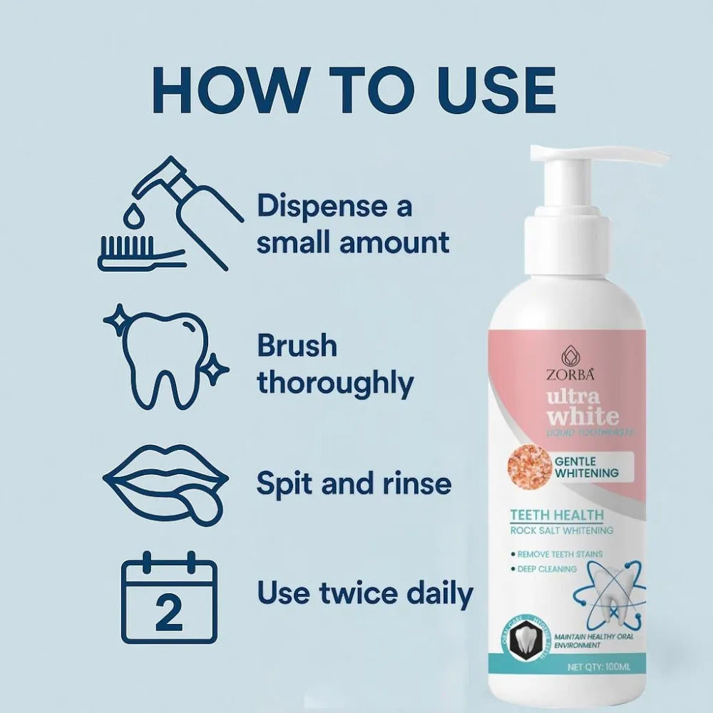 Ultra white liquid toothpaste 200ml pack of 2