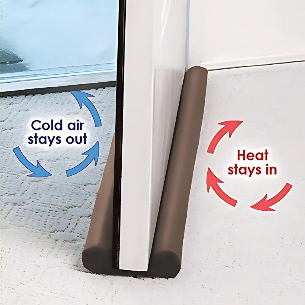 Brown door draft stopper.