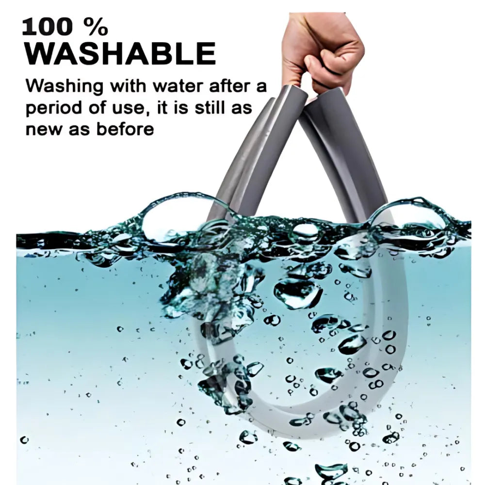 Washable gray door draft stopper.