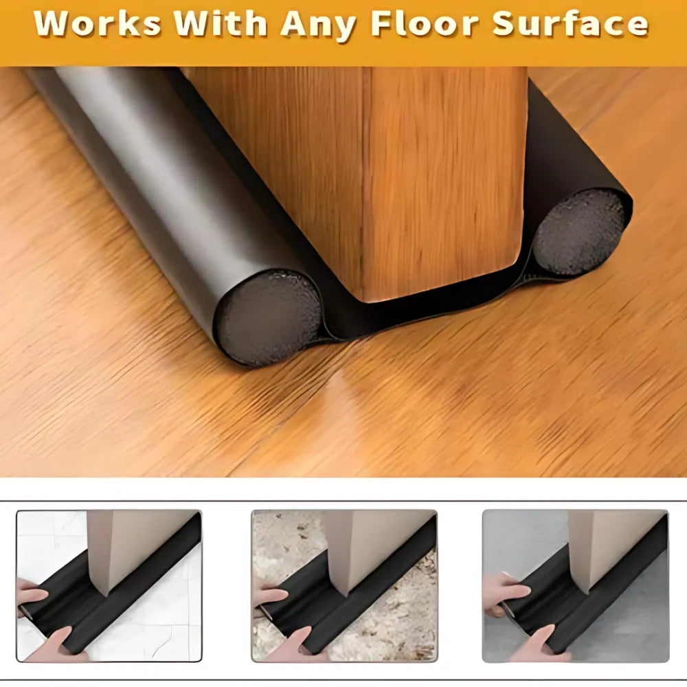 Black door draft stopper.