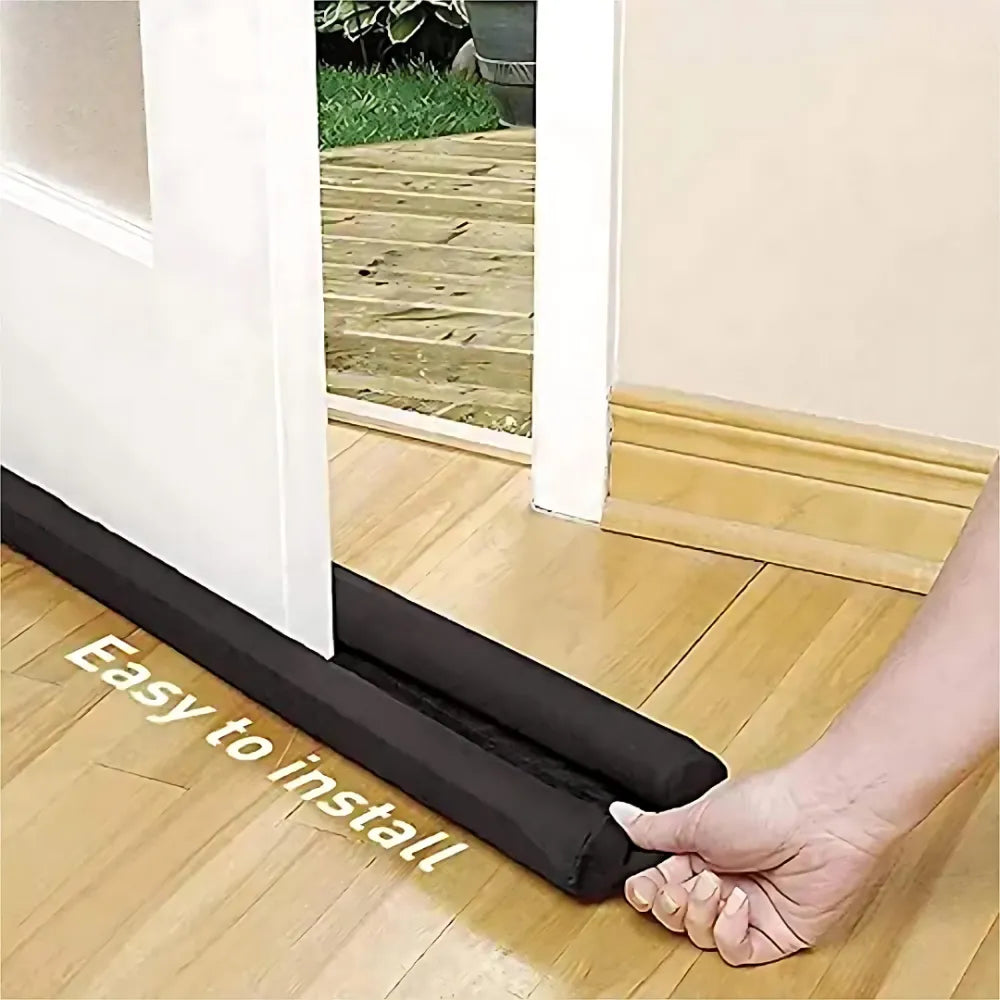 Black door draft stopper.
