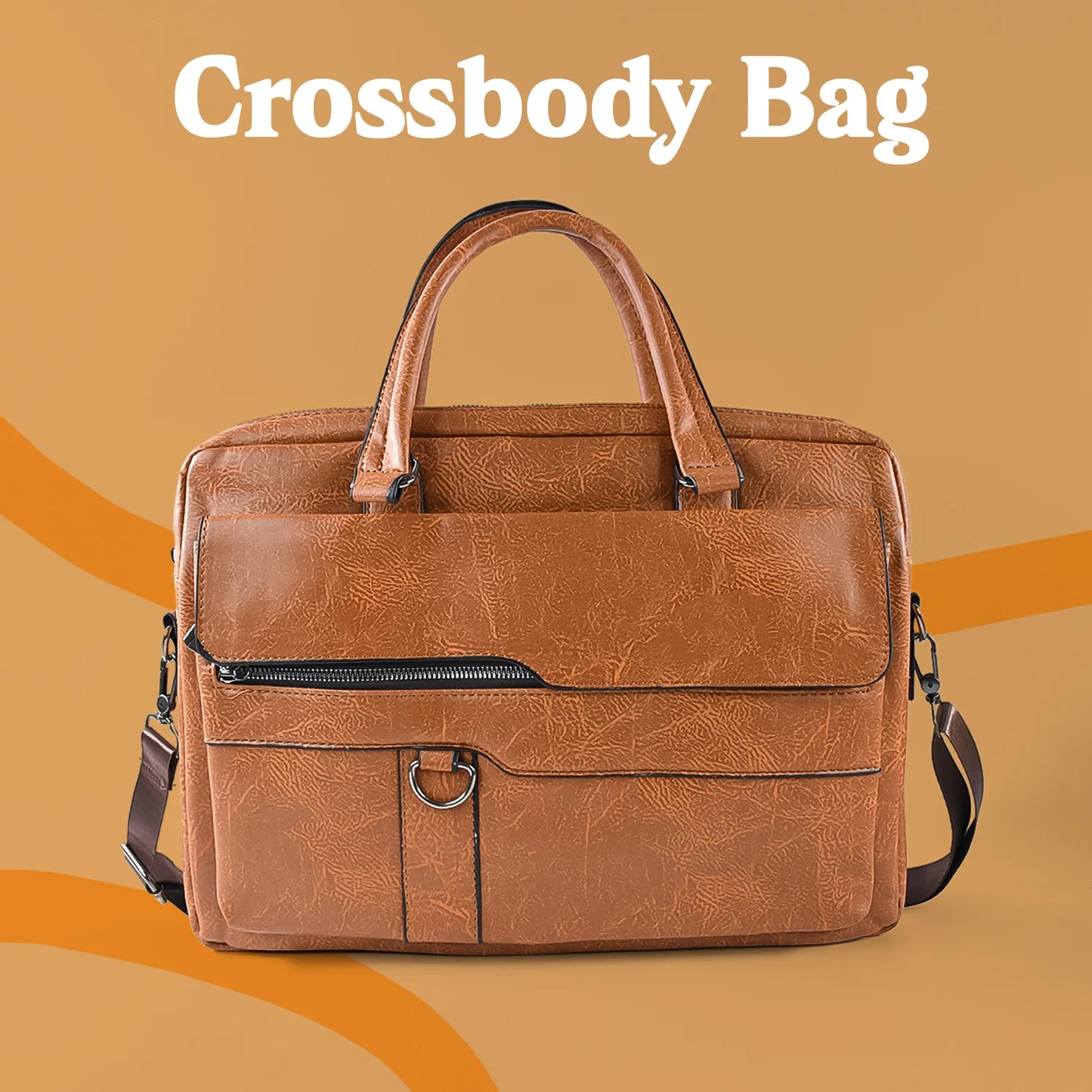 Sleek Faux Leather Messenger Bag