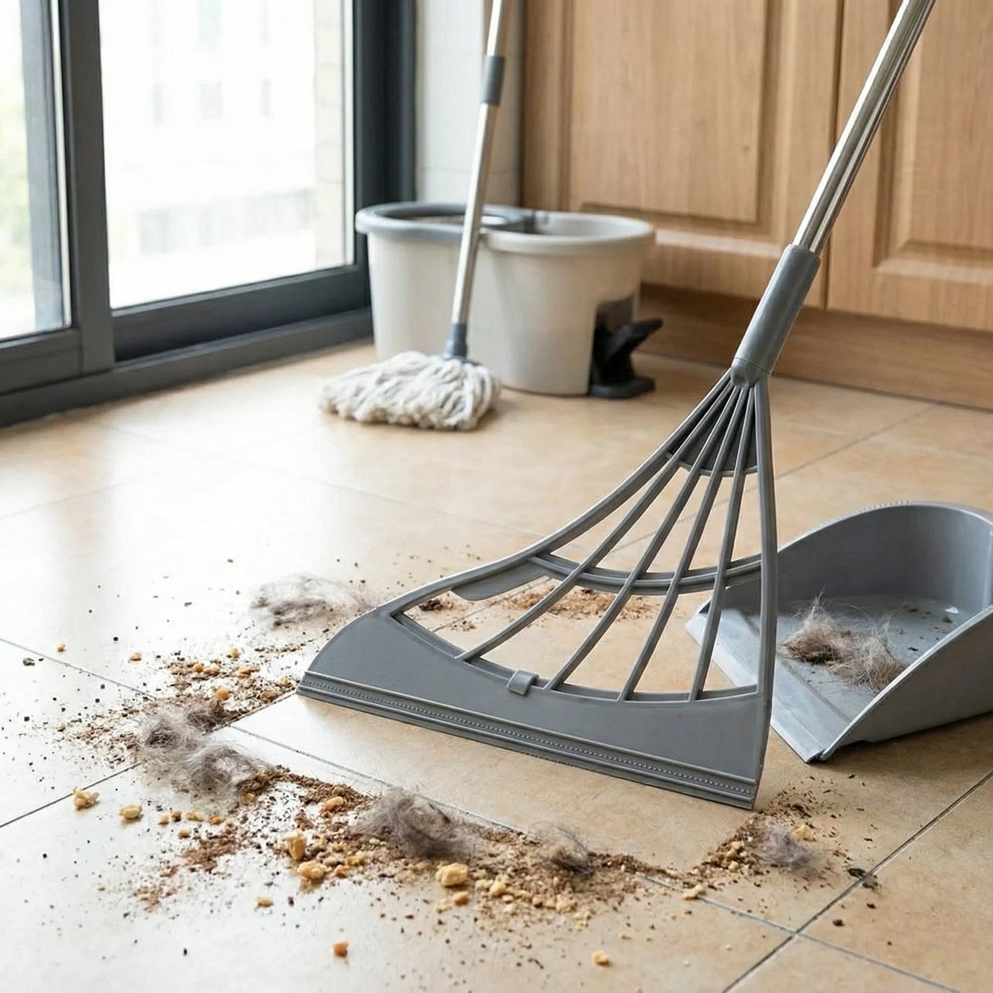 Eco-Friendly Broom with Scraper