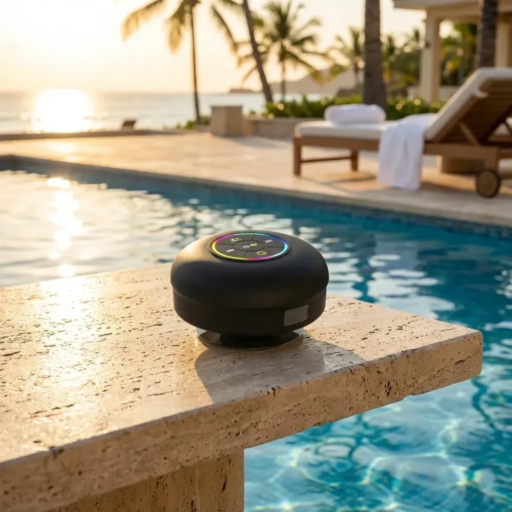 Waterproof bluetooth speaker with led