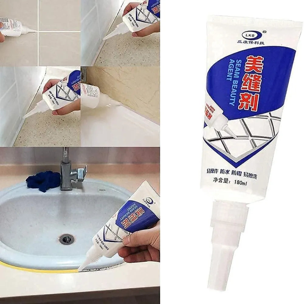 White seam beauty agent tube.