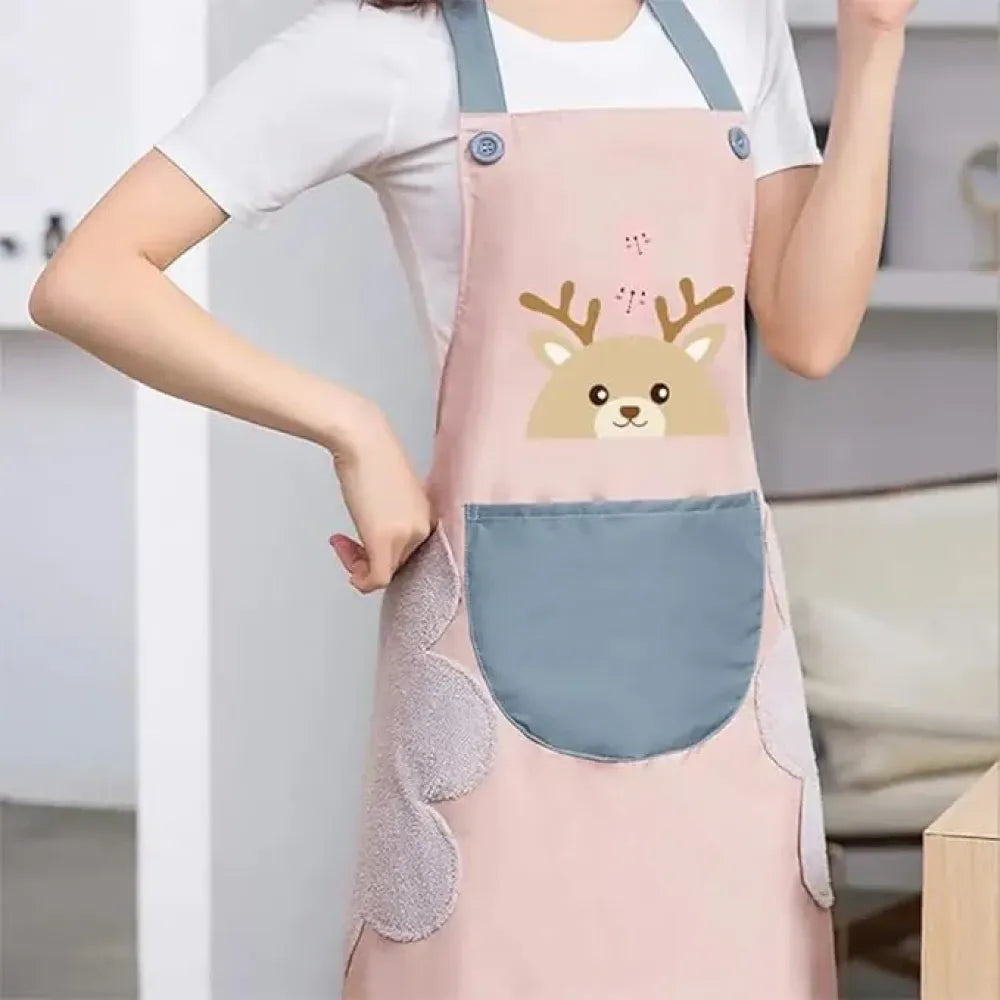 Waterproof kitchen apron with towels