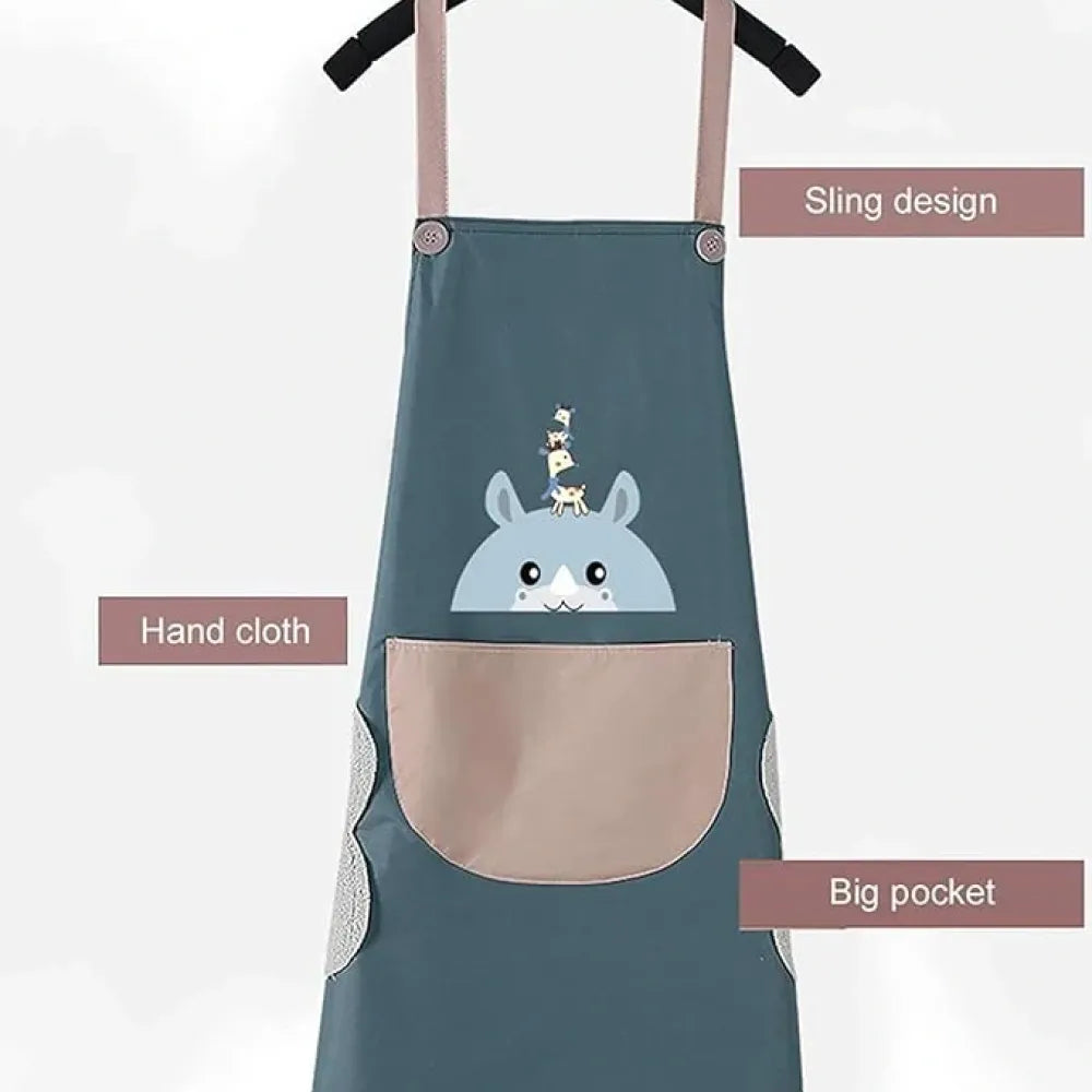 Waterproof kitchen apron with towels
