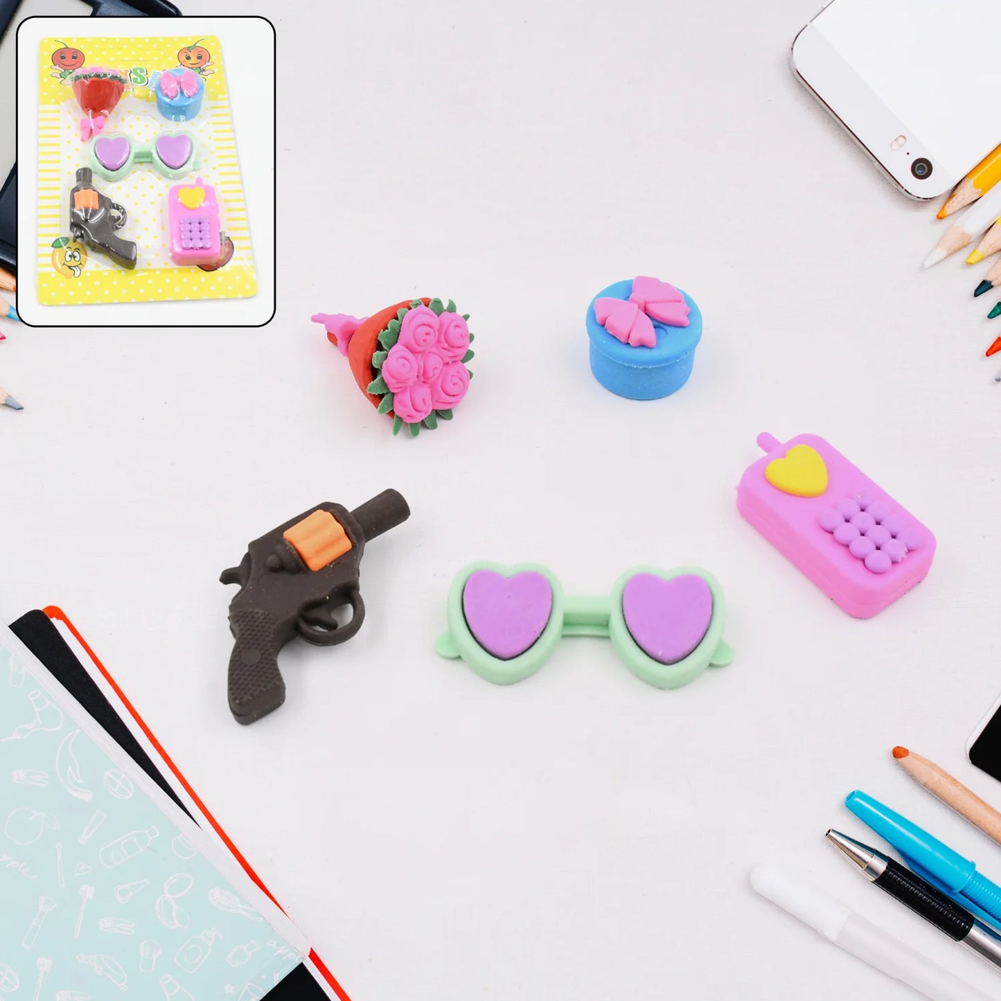 Colorful 3D Kids Erasers
