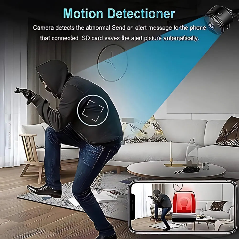 Security camera with motion detection.