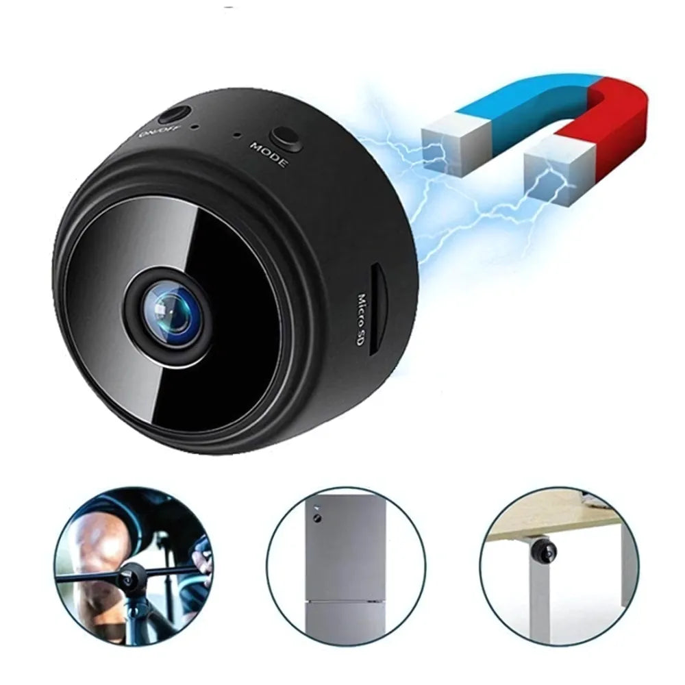 Black mini security camera.