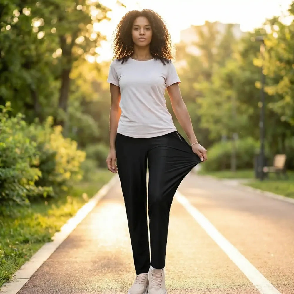 Women’s black lycra track pants – pack of 2
