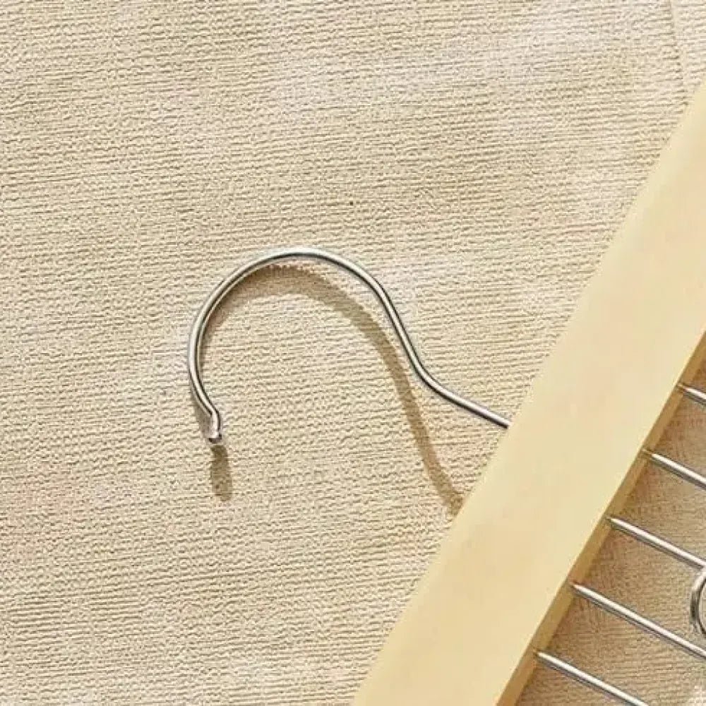 Wooden hanger with metal hooks (pack of 2)