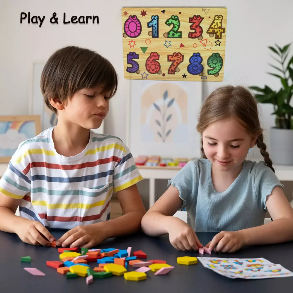 Wooden number puzzle board - toys