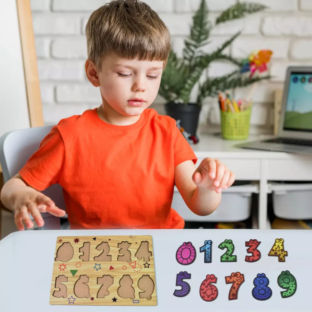 Wooden number puzzle board - toys