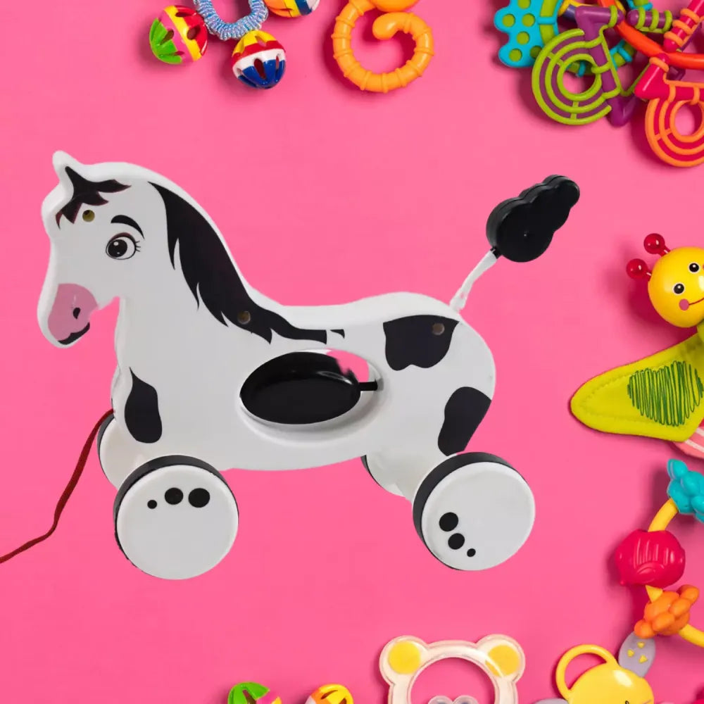 Wooden pull-along horse - toys