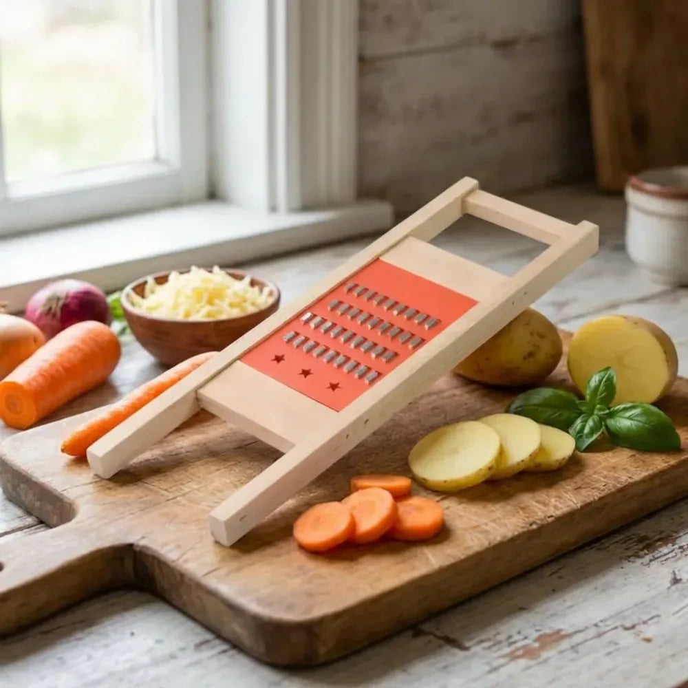 Wooden vegetable slicer grater - home & kitchen