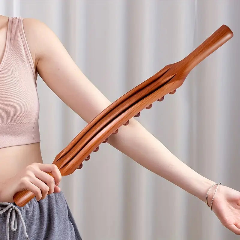 Wooden gua sha massage stick