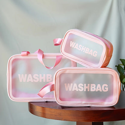 3-Piece Waterproof Makeup Bag Set