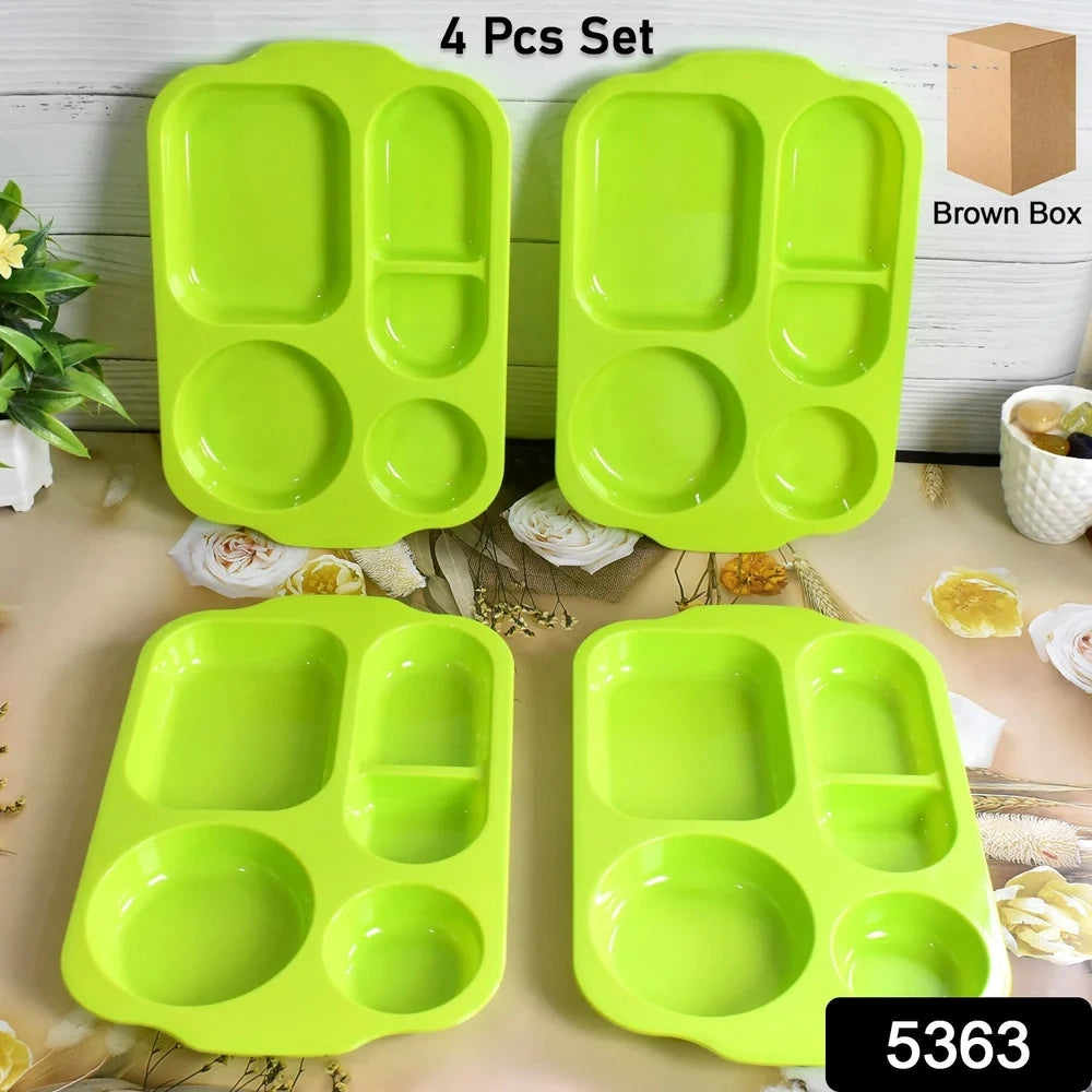 Unbreakable 5-compartment plates