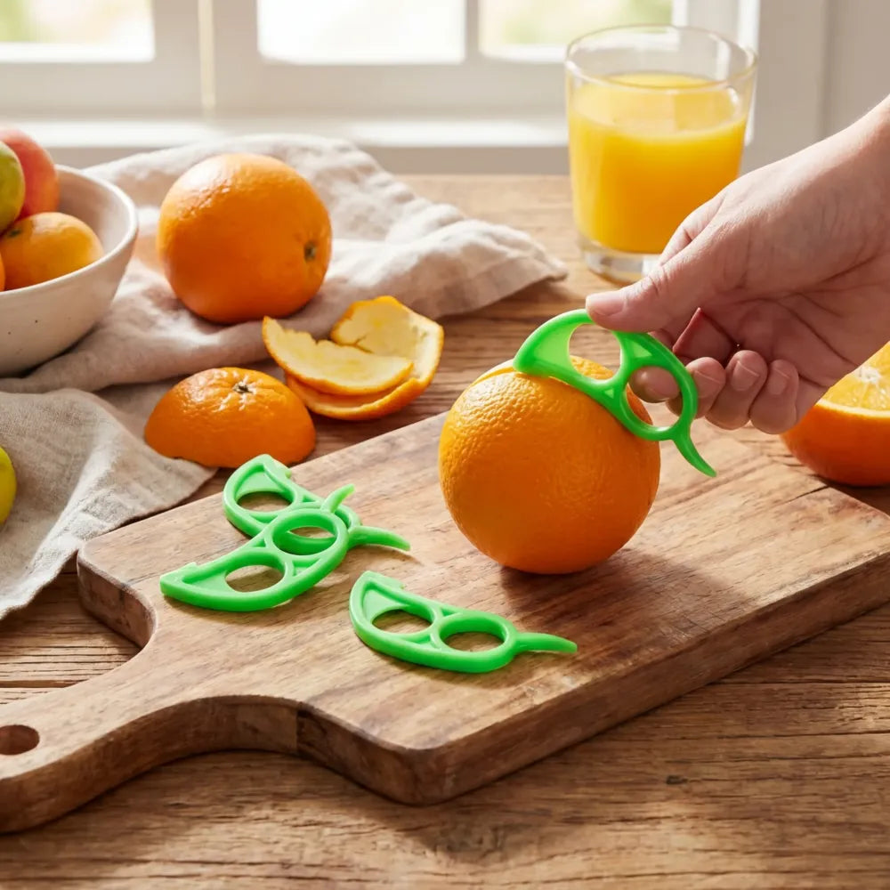 0189 10 pcs orange peeler with transparent pouch bag combo - kitchen tool