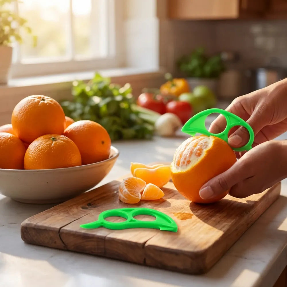 0189 10 pcs orange peeler with transparent pouch bag combo - kitchen tool