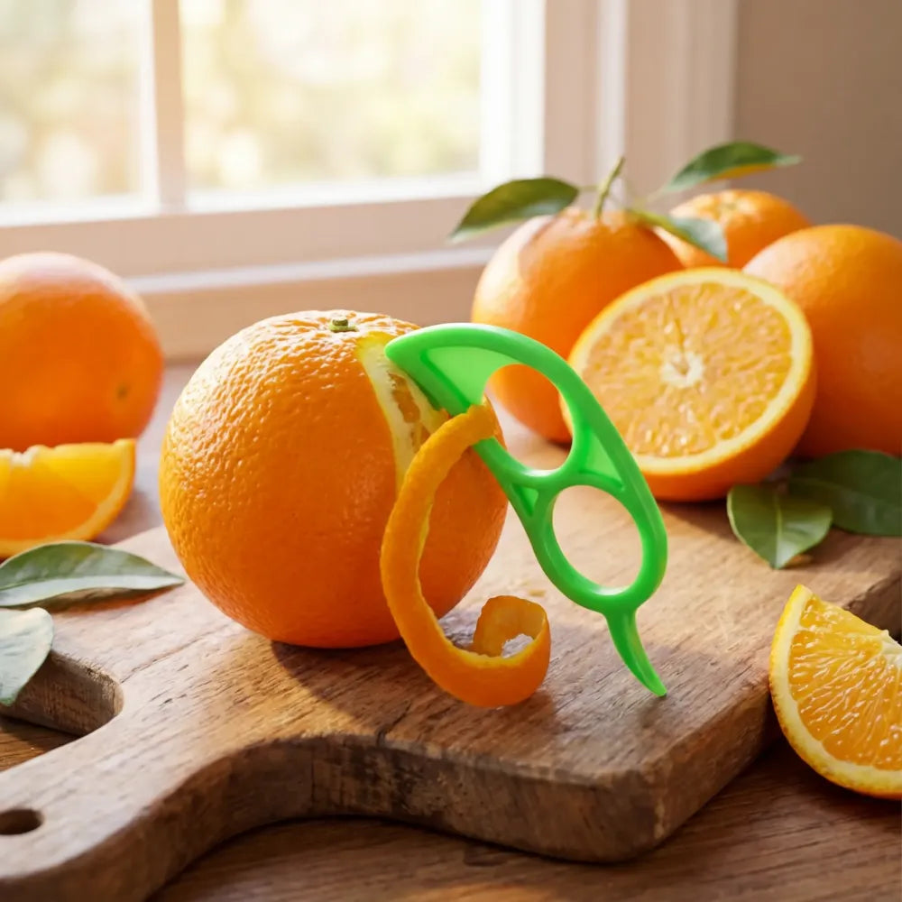 0189 10 pcs orange peeler with transparent pouch bag combo - kitchen tool