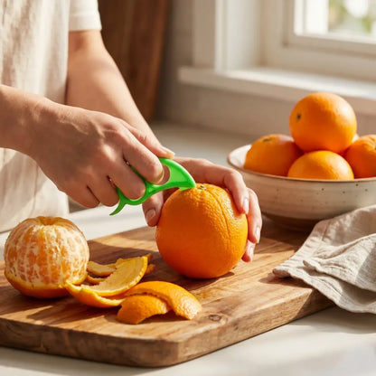 0189 10 pcs orange peeler with transparent pouch bag combo - kitchen tool