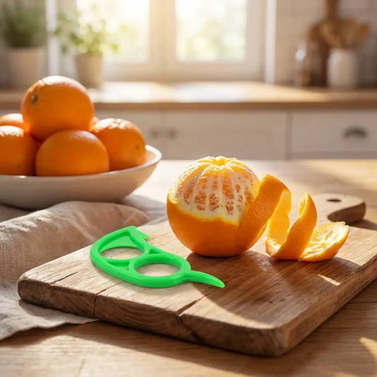 0189 10 pcs orange peeler with transparent pouch bag combo - kitchen tool