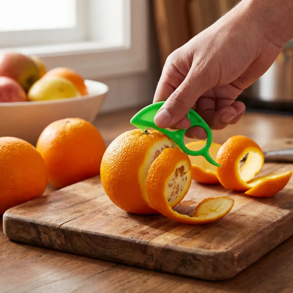 0189 10 pcs orange peeler with transparent pouch bag combo - kitchen tool